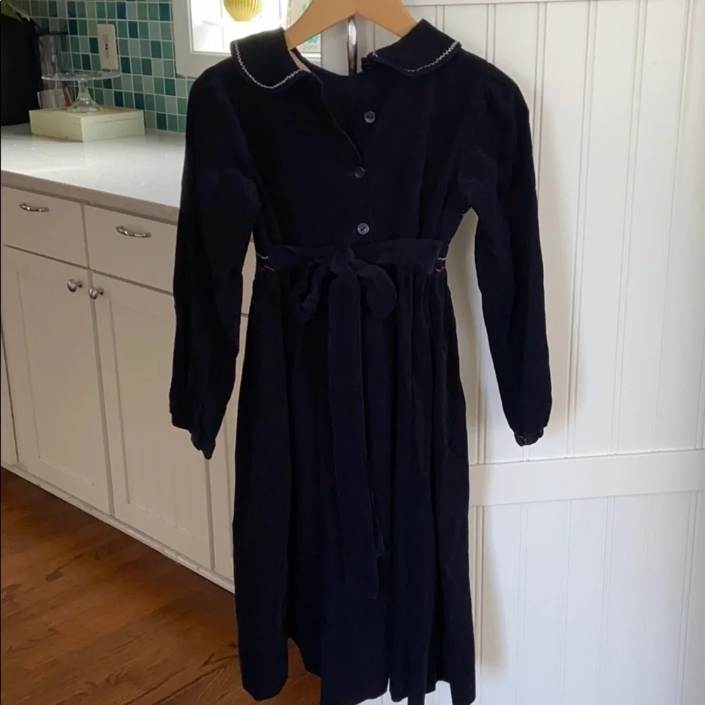 Rare Editions Snowman Fine Cord Smocked Dress